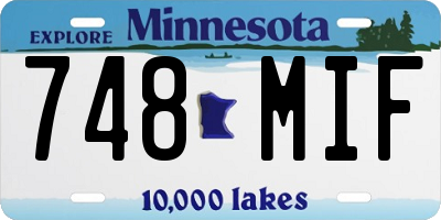 MN license plate 748MIF