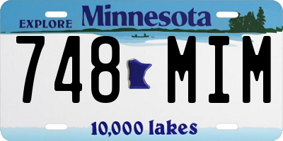 MN license plate 748MIM
