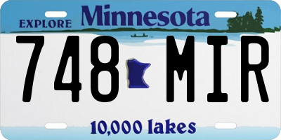 MN license plate 748MIR