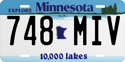 MN license plate 748MIV