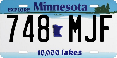 MN license plate 748MJF