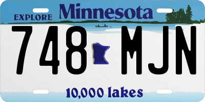MN license plate 748MJN