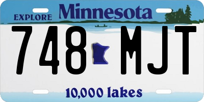MN license plate 748MJT