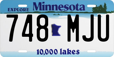 MN license plate 748MJU
