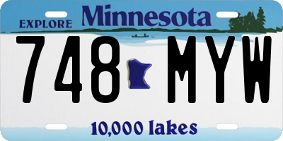 MN license plate 748MYW