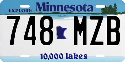 MN license plate 748MZB