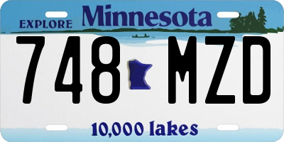 MN license plate 748MZD