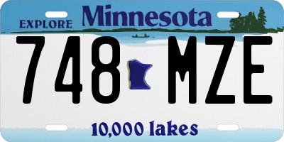 MN license plate 748MZE