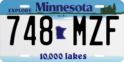 MN license plate 748MZF