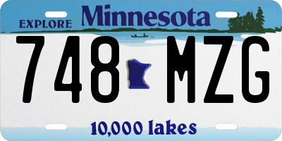 MN license plate 748MZG