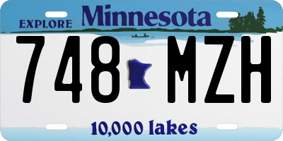 MN license plate 748MZH