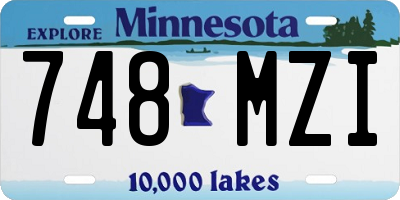 MN license plate 748MZI