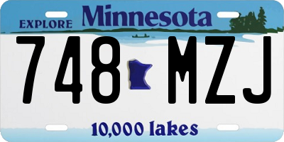 MN license plate 748MZJ
