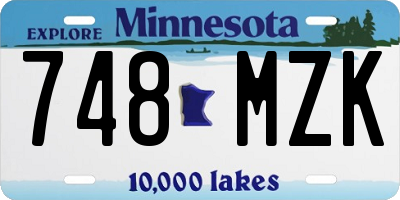 MN license plate 748MZK