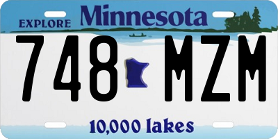 MN license plate 748MZM