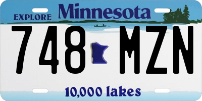 MN license plate 748MZN