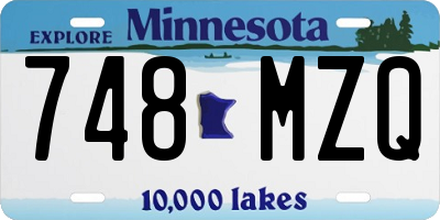 MN license plate 748MZQ