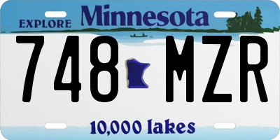 MN license plate 748MZR