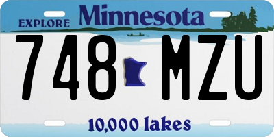 MN license plate 748MZU