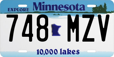 MN license plate 748MZV