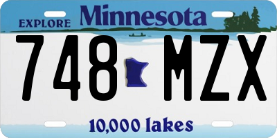 MN license plate 748MZX