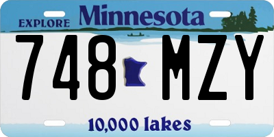 MN license plate 748MZY