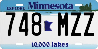 MN license plate 748MZZ