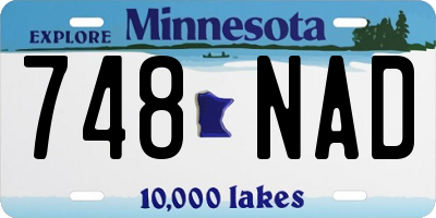 MN license plate 748NAD