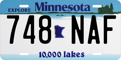MN license plate 748NAF