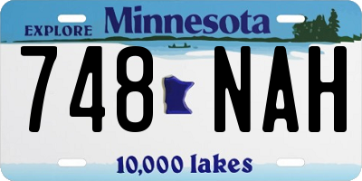 MN license plate 748NAH