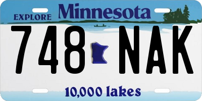 MN license plate 748NAK