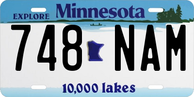 MN license plate 748NAM