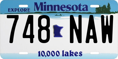 MN license plate 748NAW