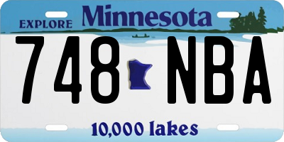 MN license plate 748NBA