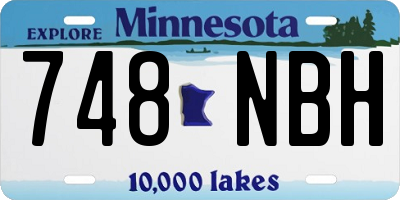 MN license plate 748NBH
