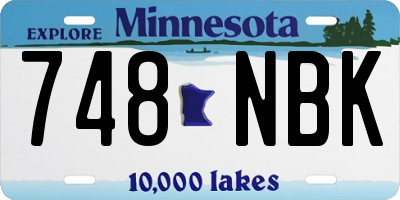 MN license plate 748NBK