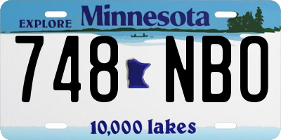 MN license plate 748NBO