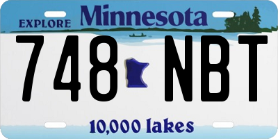 MN license plate 748NBT