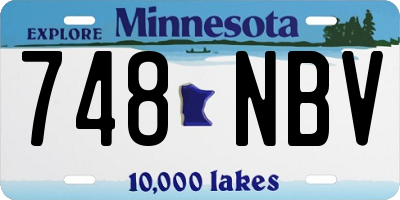 MN license plate 748NBV