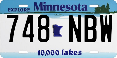 MN license plate 748NBW