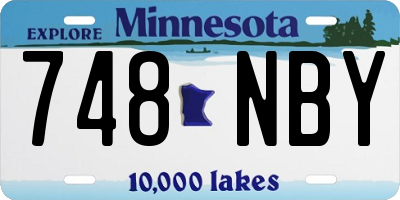 MN license plate 748NBY