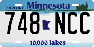 MN license plate 748NCC