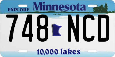 MN license plate 748NCD