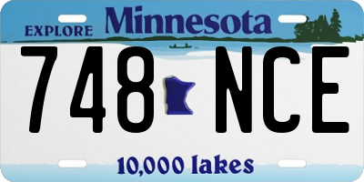 MN license plate 748NCE