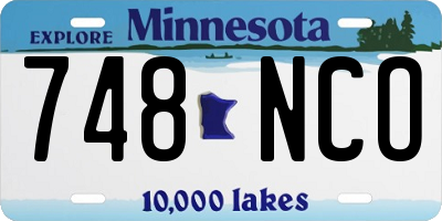MN license plate 748NCO