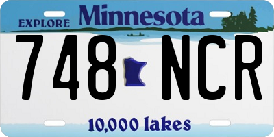 MN license plate 748NCR