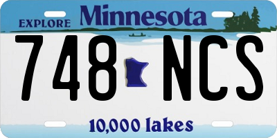 MN license plate 748NCS