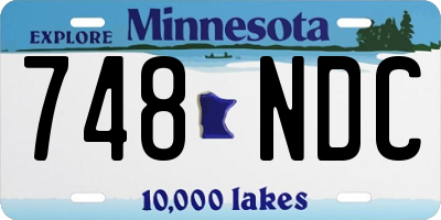 MN license plate 748NDC