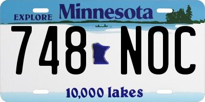 MN license plate 748NOC