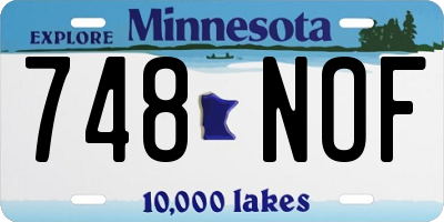 MN license plate 748NOF